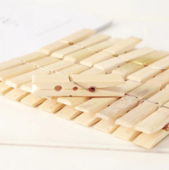 Bộ 20 kẹp quần áo bằng tre dùng trong gia đình, kẹp quần áo tất vớ vật dụng đa năng L1711