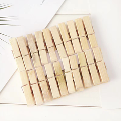Bộ 20 kẹp quần áo bằng tre dùng trong gia đình, kẹp quần áo tất vớ vật dụng đa năng L1711