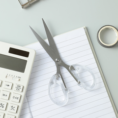 Kéo văn phòng Trắng Trong suốt, kéo thép không gỉ dùng trong nhà bếp, kéo thủ công cho trẻ em L1741