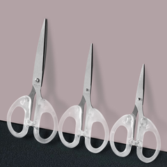 Kéo văn phòng Trắng Trong suốt, kéo thép không gỉ dùng trong nhà bếp, kéo thủ công cho trẻ em L1741