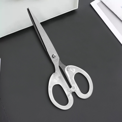 Kéo văn phòng Trắng Trong suốt, kéo thép không gỉ dùng trong nhà bếp, kéo thủ công cho trẻ em L1741