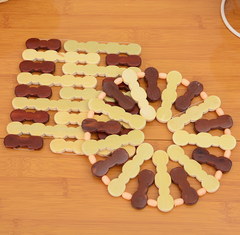 Thảm tre lót nồi cách nhiệt, tấm thảm bàn bếp, thảm tre lót chén bát chảo nóng đặt bàn L1814