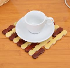 Thảm tre lót nồi cách nhiệt, tấm thảm bàn bếp, thảm tre lót chén bát chảo nóng đặt bàn L1814