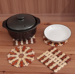 Thảm tre lót nồi cách nhiệt, tấm thảm bàn bếp, thảm tre lót chén bát chảo nóng đặt bàn L1814