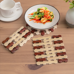 Thảm tre lót nồi cách nhiệt, tấm thảm bàn bếp, thảm tre lót chén bát chảo nóng đặt bàn L1814