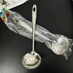 Muôi múc canh bằng thép không gỉ, dùng để múc canh và cháo, thìa cán dài L1911