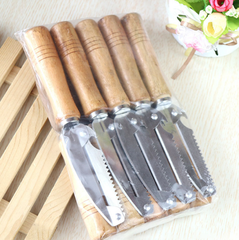 Dụng cụ gọt vỏ trái cây và rau củ đầu tròn cán gỗ lớn, Dao bào rau củ nhà bếp L1914