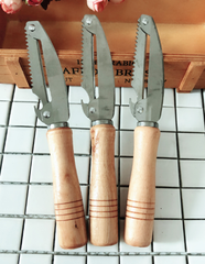 Dụng cụ gọt vỏ trái cây và rau củ đầu tròn cán gỗ lớn, Dao bào rau củ nhà bếp L1914