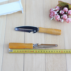 Dụng cụ gọt vỏ trái cây và rau củ đầu tròn cán gỗ lớn, Dao bào rau củ nhà bếp L1914