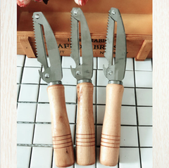 Dụng cụ gọt vỏ trái cây và rau củ đầu tròn cán gỗ lớn, Dao bào rau củ nhà bếp L1914