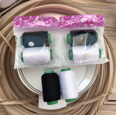 Bộ 2 cuộn chỉ khâu đen trắng cỡ lớn, chỉ may đa năng dùng vá quần áo, phụ kiện may mặc tiện dụng L2142