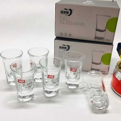 Bộ 6 Ly Thủy Tinh Uống Rượu 34ml Cao Cấp, Ly uống Rượu đế dày Wine Glass A1413