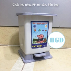 [ TRUNG ] Thùng Rác Đạp Nắp Bật Hình Chữ Nhật Nhựa Việt Nhật (VN8041) A5651