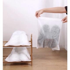 Sét 50 Túi Đựng Giày Đa Năng Vải Không Dệt, Miệng Dây Rút Tiện Lợi (Màu trắng) A2741