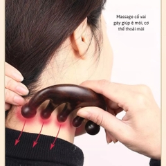 Lược Gỗ Đàn Hương Năm Cánh Massage Da Đầu Chống Tĩnh Điện A4822