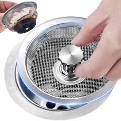 Nắp Lưới Lọc Rác Bồn Rửa Chén Có Tay Cầm Bằng Thép Không Gỉ Tiện Dụng Cho Nhà Bếp/ Phòng Tắm A4931