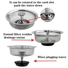 Nắp Lưới Lọc Rác Bồn Rửa Chén Có Tay Cầm Bằng Thép Không Gỉ Tiện Dụng Cho Nhà Bếp/ Phòng Tắm A4931