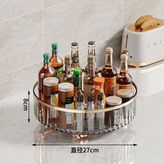 Khay Đựng Đồ Nhựa Mica Trong Suốt Xoay 360 Độ Đa Năng Kệ Đựng Đồ Gia Vị Nhà Bếp, Mỹ Phẩm A4862