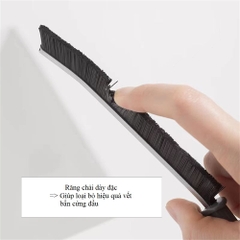 Bàn Chải Vệ Sinh Khe Hở Góc Chết Nhà Tắm Nhà Bếp, Cọ Vệ Sinh Khe Cửa Góc Rãnh A2541 - Cán Kim Loại