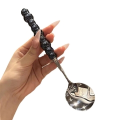 Thìa Ăn Cơm Tay Cầm Ngọc An Món Tráng Miệng Bánh Kem, Thìa Muỗng Nhà Bếp Nấu Ăn A4932