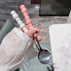 Thìa Ăn Cơm Tay Cầm Ngọc An Món Tráng Miệng Bánh Kem, Thìa Muỗng Nhà Bếp Nấu Ăn A4932