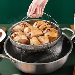 Khay Hấp Đồ Ăn Bằng Thép Không Gỉ, Xửng Hấp Gia Đình Rau Củ Nhà Bếp A4863