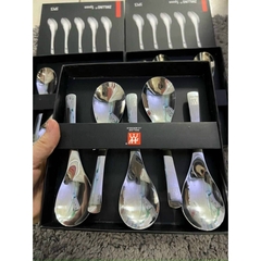 Hộp 5 Thìa Canh Soup Inox, Bộ 5 Muỗng ăn cơm đầu tròn sang trọng A3961