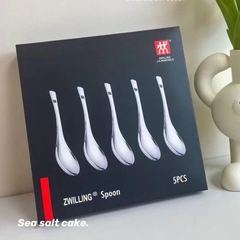 Hộp 5 Thìa Canh Soup Inox, Bộ 5 Muỗng ăn cơm đầu tròn sang trọng A3961