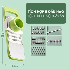 Bộ Nạo Rau Củ Quả 5 Lưỡi Dao Cao Cấp inox 304 Không Gỉ Bào Rau Củ Quả, Thái Lát, Bào Sợi A4861