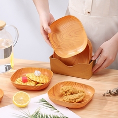 Đĩa Nhựa Vân Gỗ Đựng Trái Cây, Bánh Kẹo, Đồ Ăn Nhẹ , Mứt tết sang trọng A4062