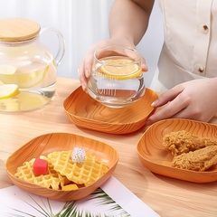 Đĩa Nhựa Vân Gỗ Đựng Trái Cây, Bánh Kẹo, Đồ Ăn Nhẹ , Mứt tết sang trọng A4062