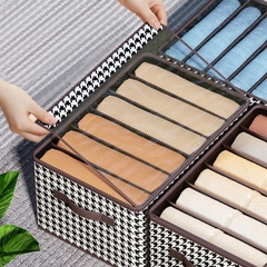 Hộp Đựng Quần Áo 9 Ngăn Sọc Caro Có Nắp Đậy Tiện Lợi  41x25x20CM A2571