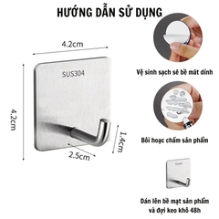 Móc Treo Inox 304 Dán Tường Siêu Dính Chịu Lực Treo Đồ A2131