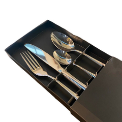 Hộp 4 Dao Muỗng Nĩa Thìa Inox Cao Cấp Sáng Bóng Cho Bàn Tiệc Gia Đình, Quán Ăn, Nhà Hàng A2842