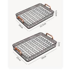 Khay Úp Ly Cốc Trong Suốt Có Tay Cầm 2 Lớp Thoát Nước Nhựa Acrylic A4961