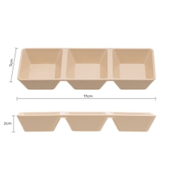 Chén Dĩa Đựng Nước Chấm Vuông Việt Nhật 3 Ngăn, Chén Đựng Gia Vị Tương Ớt (1221) A1223