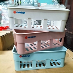 Kệ Chữ Nhật Dán Tường Việt Nhật Đựng Gia Vị Dầu Gội Sữa Tắm (5699) A0732