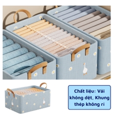 Giỏ Đựng Quần Áo Hoa Cúc Khung Thép Lưu Trữ Sắp Xếp Đồ Đạc A0361