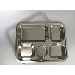 Khay Đựng Cơm Phần Inox 5 Ngăn Chia Cơm Đựng Thức Ăn A2462