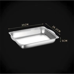 Khay Nướng Cá Om cá, Khay Nấu ăn inox 304 đa năng đựng thịt nướng, Lẩu nướng, khay đựng đồ ăn A2362