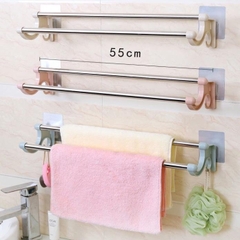 Giá Đôi Treo Khăn Inox Dán Tường Nhà Tắm Không Cần Khoan Vít A3243