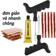 Bộ Dụng Cụ Vá Lốp Xe Không Săm Khẩn Cấp, Vá Lụi, Dụng Cụ Cho Xe Hơi Xe Ô Tô Xe Máy, Vá Rút Bánh A1433