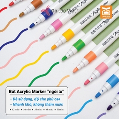 Bộ 48 Bút màu Acrylic Marker vẽ được trên Giấy ,nhựa, đá, thủy tinh A2521