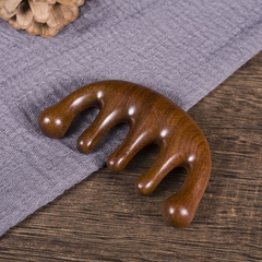 Lược Gỗ Đàn Hương Năm Cánh Massage Da Đầu Chống Tĩnh Điện A4822