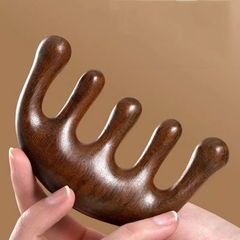 Lược Gỗ Đàn Hương Năm Cánh Massage Da Đầu Chống Tĩnh Điện A4822