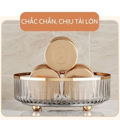 Khay Đựng Đồ Nhựa Mica Trong Suốt Xoay 360 Độ Đa Năng Kệ Đựng Đồ Gia Vị Nhà Bếp, Mỹ Phẩm A4862
