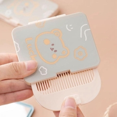 Gương Mini Nắp Gập Kèm Lược Trang Điểm Bỏ Túi A1322