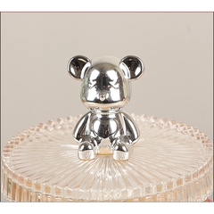 Ly Uống Nước Thủy Tinh Nắp Gấu Kèm Ống Hút Sang Trọng A2841