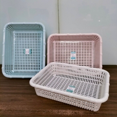 Rổ Nhựa Vuông Đốt Trúc Hokori, Khay nhựa chữ nhật đựng đồ dùng nhà tắm,nhà bếp (3536) A5151