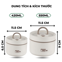 Hộp Cơm Giữ Nhiệt 3 Ngăn Lucky Kèm Túi Đựng Muỗng Đũa A0932